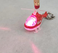 Helicopter Keychain Toy Red Light Up G28 Emergency Fire PB81