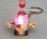 Helicopter Keychain Toy Tan / Red Light Up Apache Military Aircraft PB81