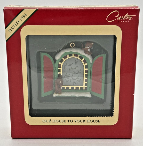 1994 Carlton Cards Heirloom Collection Our House to Your House Ornament NIB U214