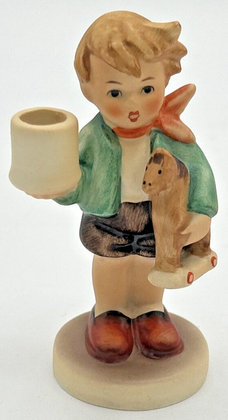 Vintage Goebel Humme German 777 Figurine Boy & Toy Horse Candle Holder SKU PB206