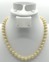 Vintage Monet Faux Pearl Choker Necklace 15" SKU PB73