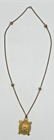 Vintage Mimi Gold Tone Turtle Pendant on Beaded Chain Necklace SKU PB73