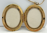 Vintage Limoges Style Courting Couple Locket Necklace on Monet Chain SKU PB73