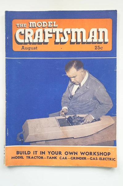 1937 The Model Craftsman August Magazine of Mechanical Hobbies M484