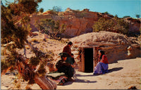 Navajo Family at the Entrance of Their Hogan Postcard PC340