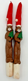Vintage Holiday Christmas Santa Bear Candlesticks Set of 2 SKU