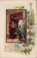 Best Easter Wishes Vintage Embossed Undivided Back Postcard PC336