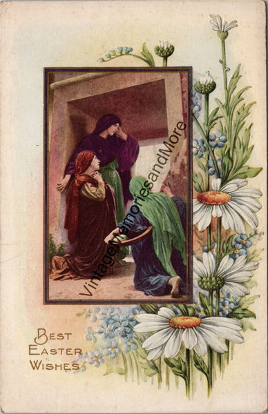 Best Easter Wishes Vintage Embossed Undivided Back Postcard PC336