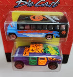 1999 Halloween Bus - Wild Hummer Fast Lane Die Cast Twin Pack Toys "R" Us HW21