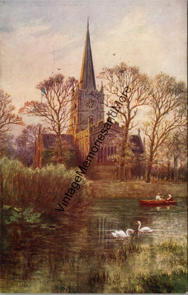 Stratford-on-Avon Church Vintage Postcard PC328