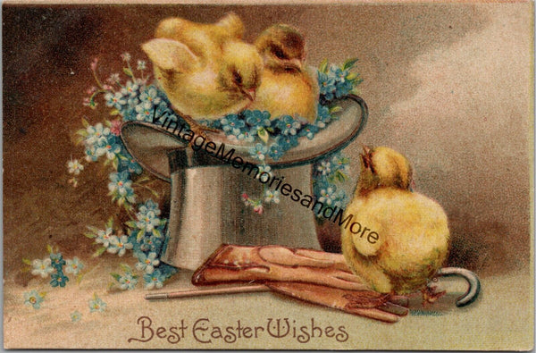 Best Easter Wishes Vintage Postcard PC329