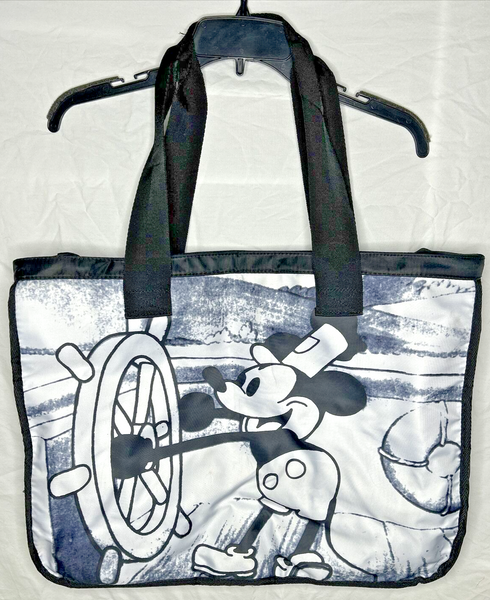Disney Mickey Mouse Steamboat Willie Black and White Large Tote Bag U216