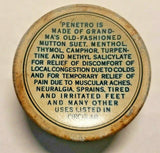 Vintage Free Sample Penetro Salve Advertising Medicine Round Tin PB34