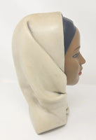 VTG 60s Marwal Chalkware 10” Bust Woman Hijab Middle Eastern African Moroccan