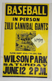 Vintage 1930's Zulu cannibal Giants Baseball Promo Sign Negro League 14x 20.75