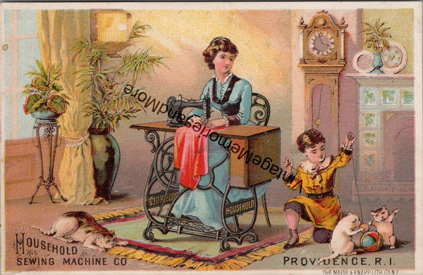 Vintage Household Sewing Machine Co. Advertising Trade Card PB23