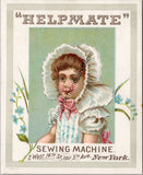 Vintage Helpmate Sewing Machine Advertising Trade Card PB23
