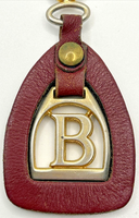 Vintage Leather Strap Letter B Gold Tone Clip/Keychain SKU B-15