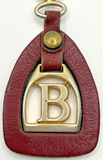 Vintage Leather Strap Letter B Gold Tone Clip/Keychain SKU B-15