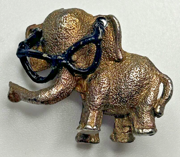 1964 Barry Goldwater Elephant with Glasses Political Pinback Brooch SKU PB91-3