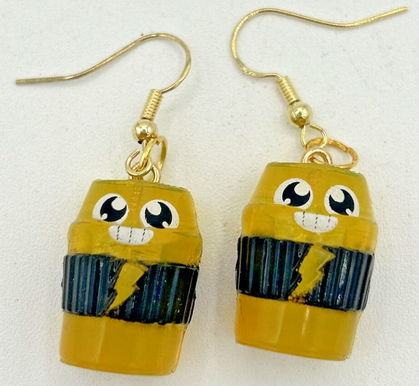 Cartoon Happy Battery Charm Earrings Vending Charm Costume Jewelry C16