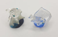 Crystal Collectable Fish in Frosted Leaves Dolphin on Blue Wave Minatures PB179