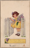 My wish For You Is A Happy Easter Vintage Illustrated Easter Postcard PC364