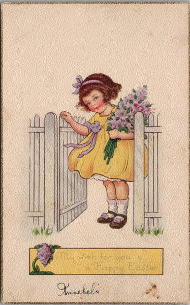 My wish For You Is A Happy Easter Vintage Illustrated Easter Postcard PC364