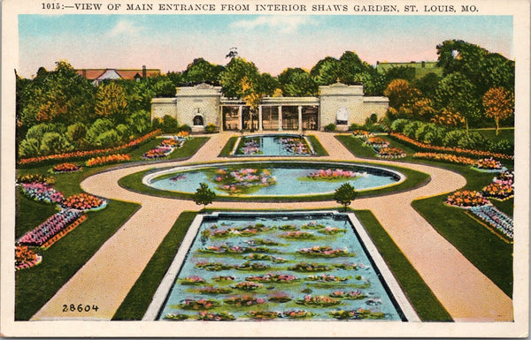 View of Main Entrance from Interior Shaw's Garden St. Louis MO Postcard PC386