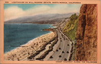 Lighthouse on Will Rogers' Estate Santa Monica CA Postcard PC386