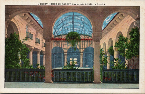 Monkey House in Forest Park St. Louis MO Postcard PC385