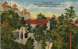 Crescent Hotel w/ Catholic Church in Foreground Eureka Springs AR Postcard PC384