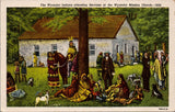 Wyandot Native Americans Attending Wyandot Mission Church Postcard PC384