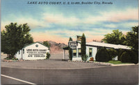 Lake Auto Court Boulder City Nevada Postcard PC384