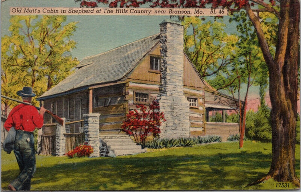 Old Matt's Cabin in Shepherd of The Hills Country Branson MO Postcard PC383