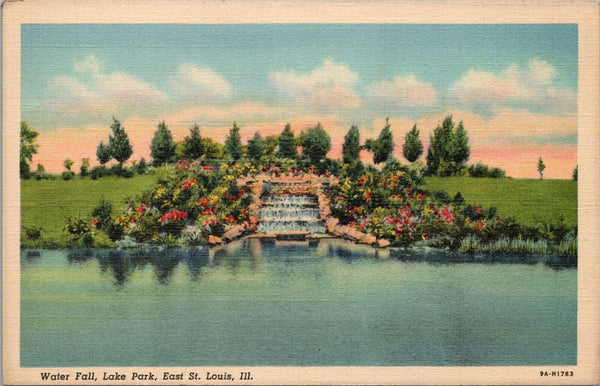 Water Fall Lake Park East St. Louis IL Postcard PC383