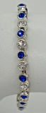 Vintage Avon Silver Tone Blue and Silver Rhinestone Bracelet SKU PB78
