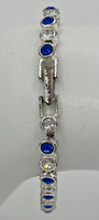Vintage Avon Silver Tone Blue and Silver Rhinestone Bracelet SKU PB78