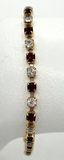 Vintage Avon Gold Tone Red and Silver Rhinestone Bracelet SKU PB78