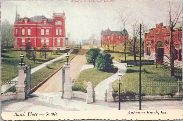 Busch Place Stable Anheuser-Busch Inc. St. Louis MO Postcard PC411