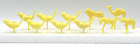 Vintage 1960's Yellow Animal Candle Holder Cake Picks Set of 11 Box #3