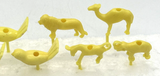 Vintage 1960's Yellow Animal Candle Holder Cake Picks Set of 11 Box #3