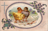 Fond Easter Greeting Vintage Embossed Silver Detailed Postcard PC405