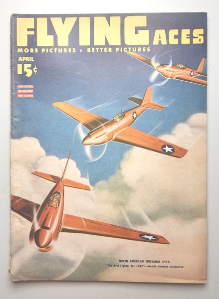 1943 Flying Aces Mag April Mustangs P-51 Airplane Storys Model Building M510