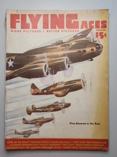 1942 Flying Aces Magazine December Koolhoven Airplane Storys Model Building M505