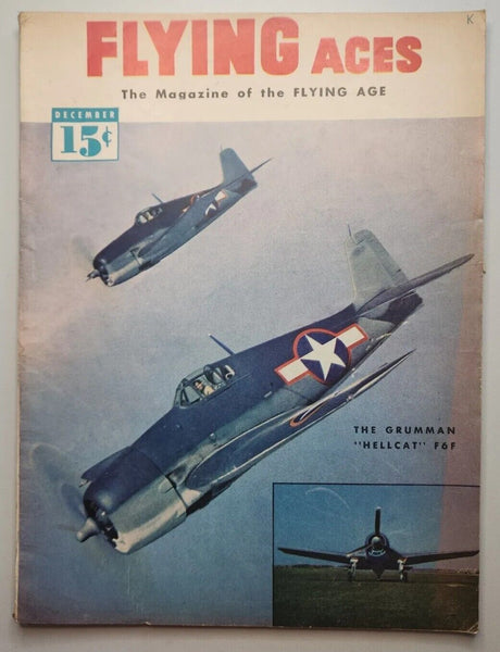 1943 Flying Aces Magazine Dec F6F "Hellcat" Airplane Storys Model Building M502