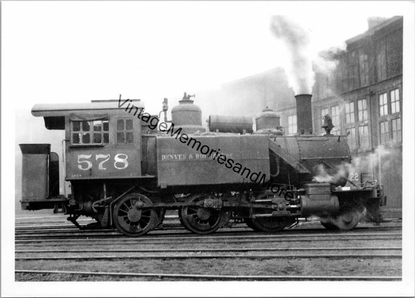 Vintage Denver & Rio-Grande Western Railroad 578 Steam Locomotive T3-504