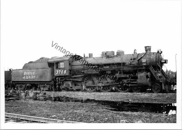 Vintage Boston and Maine Railroad 3708 Steam Locomotive T3-524