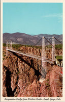 Suspension Bridge from Visitors Center Royal Gorge CO Postcard PC366