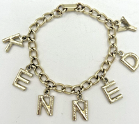 Vintage "Kennedy" Gold Tone Letter Charm Bracelet SKU PB77